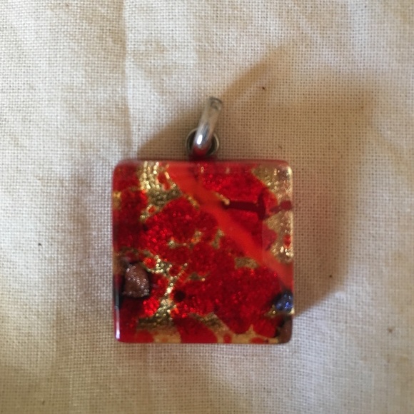 Murano Glass Pendant - Red & Gold. From Italy!