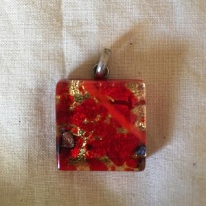 Murano Glass Pendant - Red & Gold. From Italy!