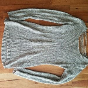 Tunic length sweater by dreamers in Heathered tan