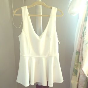 Low cut peplum tank top