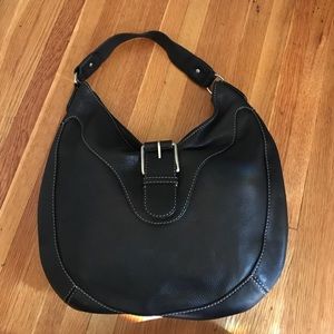Michael kors black leather hobo handbag