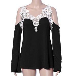 Adorable black and lace top