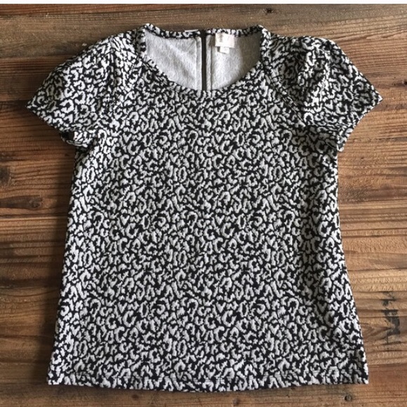 Black White Leopard Jacquard Top Anthro