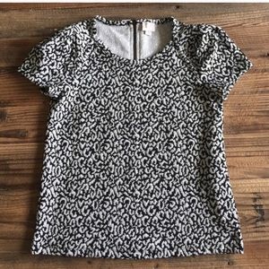 Black White Leopard Jacquard Top Anthro