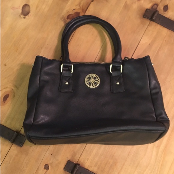 Black Avon Handbag Purse with Pink lining
