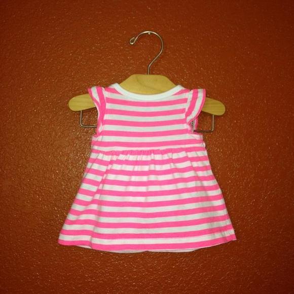 Carters Dresses - Carter's White and Neon Pink Striped Dress Set NB Carters Dresses - Carter's White and Neon Pink Striped Dress Set NB