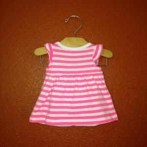 Carters Dresses - Carter's White and Neon Pink Striped Dress Set NB Carters Dresses - Carter's White and Neon Pink Striped Dress Set NB