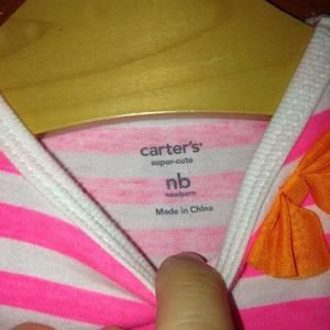 Carters Dresses - Carter's White and Neon Pink Striped Dress Set NB Carters Dresses - Carter's White and Neon Pink Striped Dress Set NB