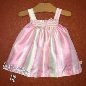 Disney Dresses - Disney Classic Pooh Pink and Green Satin Dress NB Disney Dresses - Disney Classic Pooh Pink and Green Satin Dress NB