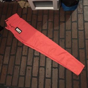 Coral skinny jeans