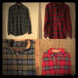 TWO men's medium Ralph Lauren plaid button ups