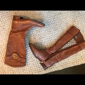 Camel Tory Burch Zip Boots