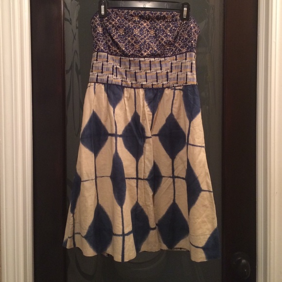 Strapless Maeve Cotten and linen dress size 8