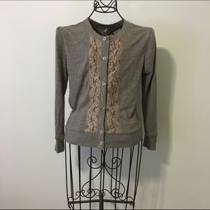 Gray lace cardigan