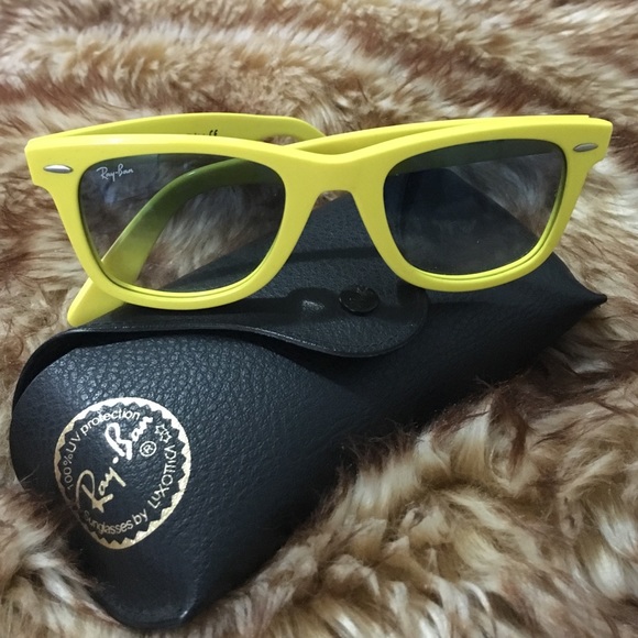 Yellow Ray-Ban wayfarers