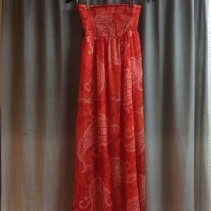 Paisley Strapless Maxi Dress
