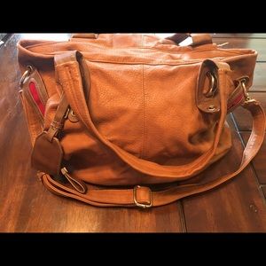 Camel/Tan & Red Handbag