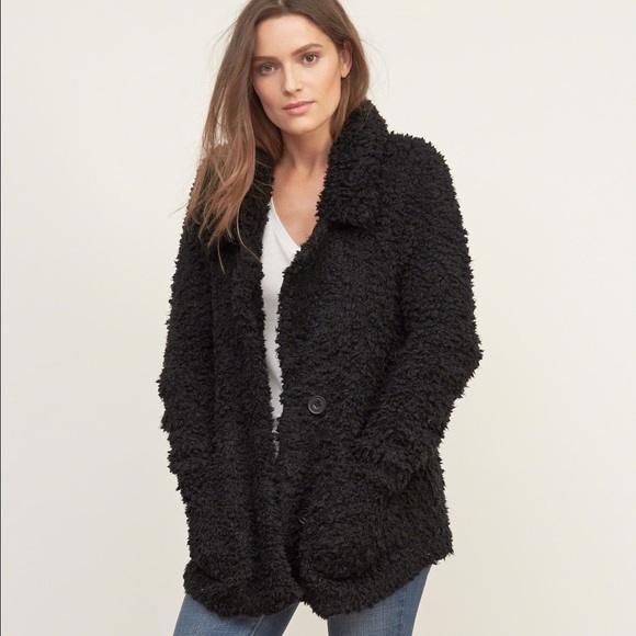 Black Shaggy Abercrombie Coat