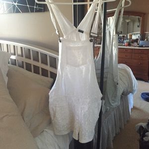 white lace overalls