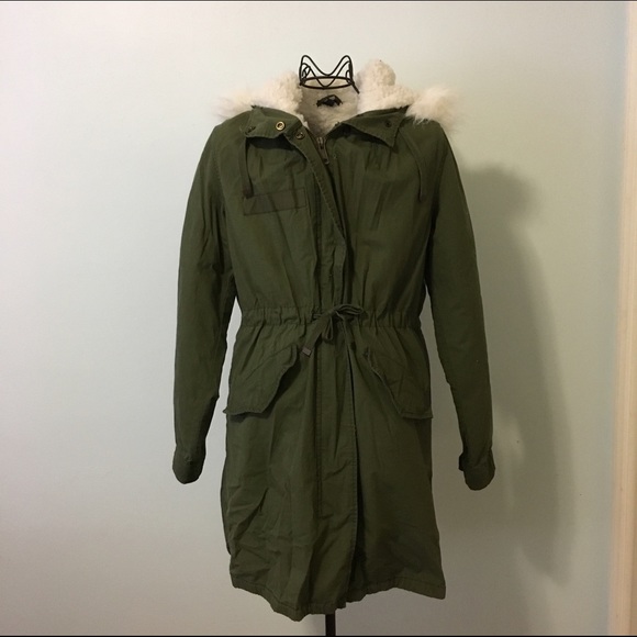 Top shop army green coat