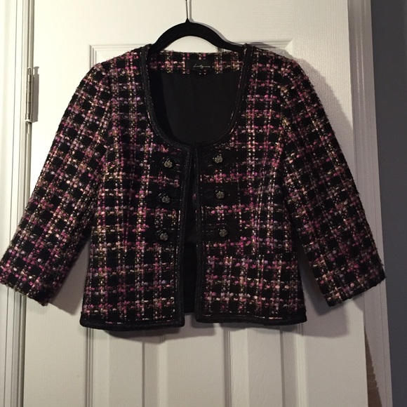 colorful boucle jacket