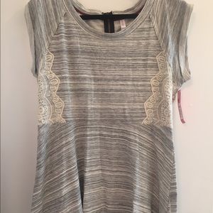 Grey dress with lace detail