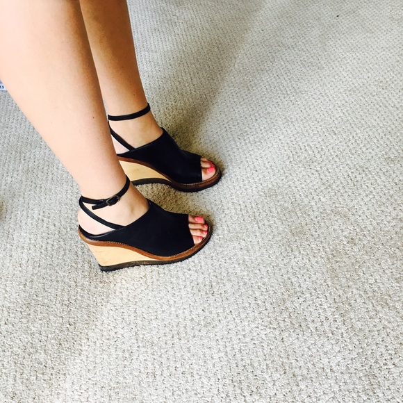 ❤SOLD Free People Leather Wedge - Picture 2 of 4