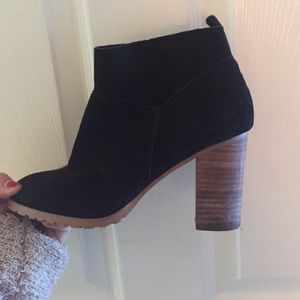 black suede booties DSW