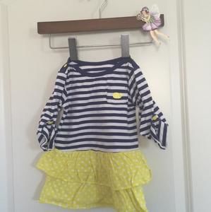 Nautical knit whale print navy yellow dress