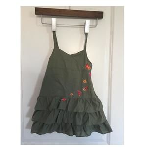 Gymboree safari green embroidered dress