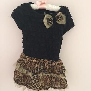 Sweet Heart rose leopard dress