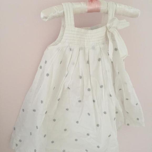 Baby Gap white silver flower dress