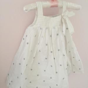 Baby Gap white silver flower dress
