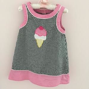Gingham seersucker Ice cream cone dress