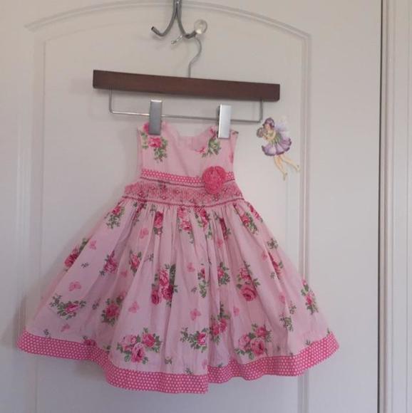 Smocked roses butterfly dress