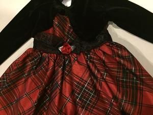 Gorgeous plaid holiday dress w velvet  shrug