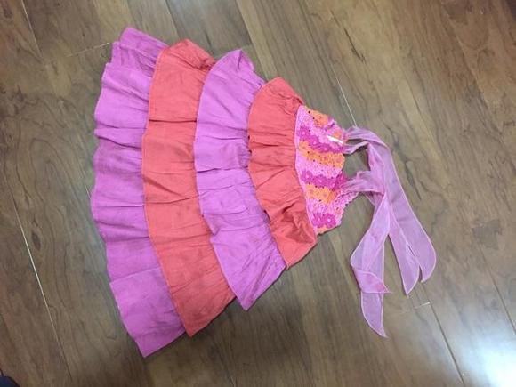 Victoria Kids crochet Silk tiered dress