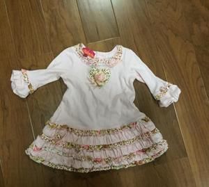 Kate Mack Ruffles heart appliqué dress