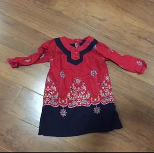 Baby Gap St Petersburg birds red navy dress