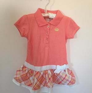 Peach knit drop down skirt dress