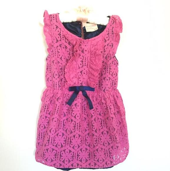 Genuine Kids hot pink lace dress