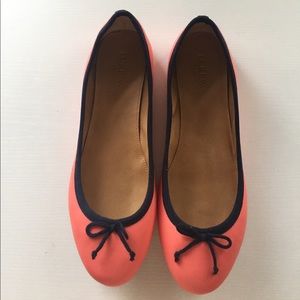 Never worn! J. Crew Bright Trim Ballet Flats