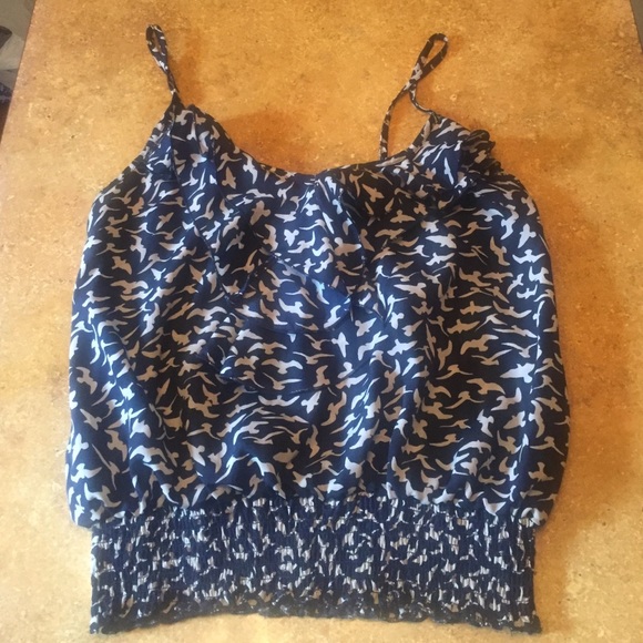Blue & White Spaghetti Strap Top
