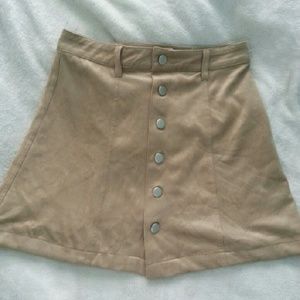 NWT Suede Button Down Skirt