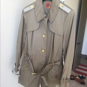 Tory Burch short, light trench.