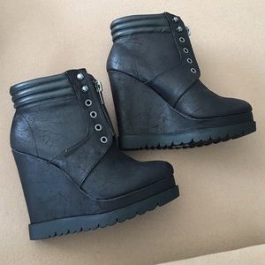 Michael Antonio Stacked Wedge Boots