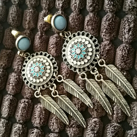 Dream Maker & Feathers Charms Earrings