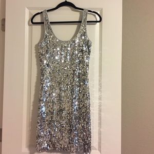 JS boutique silver sequin dress