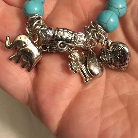Very cute turquoise charm bracelet - Picture 2 of 4