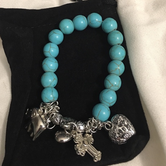 Very cute turquoise charm bracelet - Picture 4 of 4